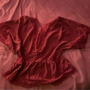 Elegant Pink Lace Blouse